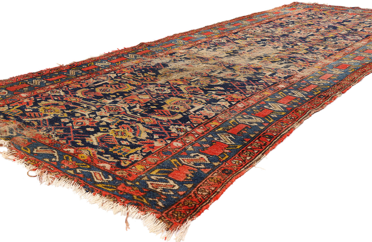 4 x 10 - Navy Blue Antique Persian Malayer Rug - 79720