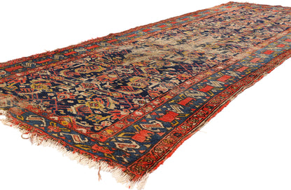 4 x 10 - Navy Blue Antique Persian Malayer Rug - 79720