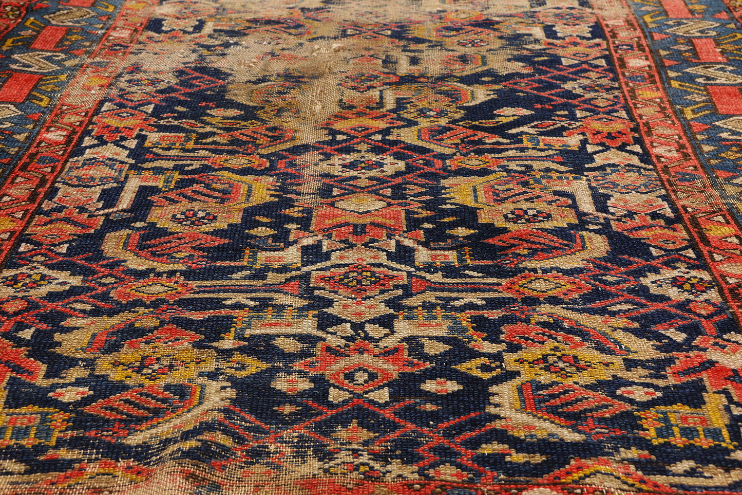4 x 10 - Navy Blue Antique Persian Malayer Rug - 79720