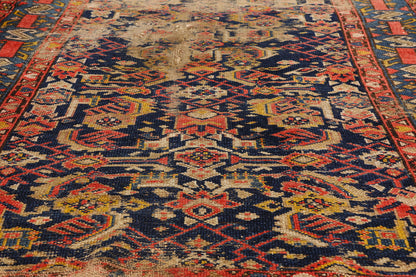 4 x 10 - Navy Blue Antique Persian Malayer Rug - 79720