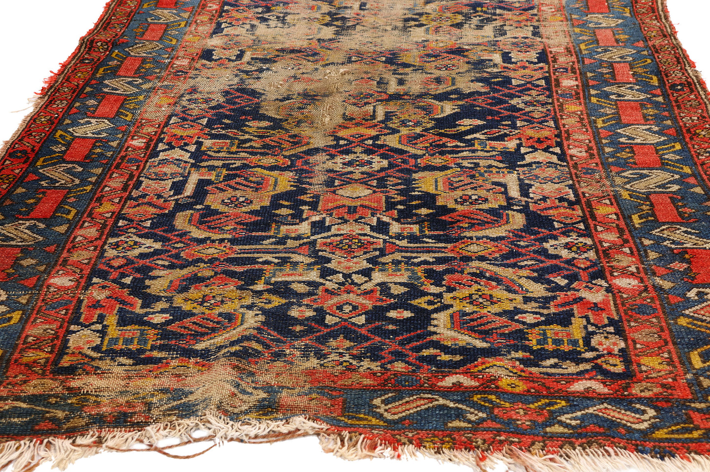 4 x 10 - Navy Blue Antique Persian Malayer Rug - 79720