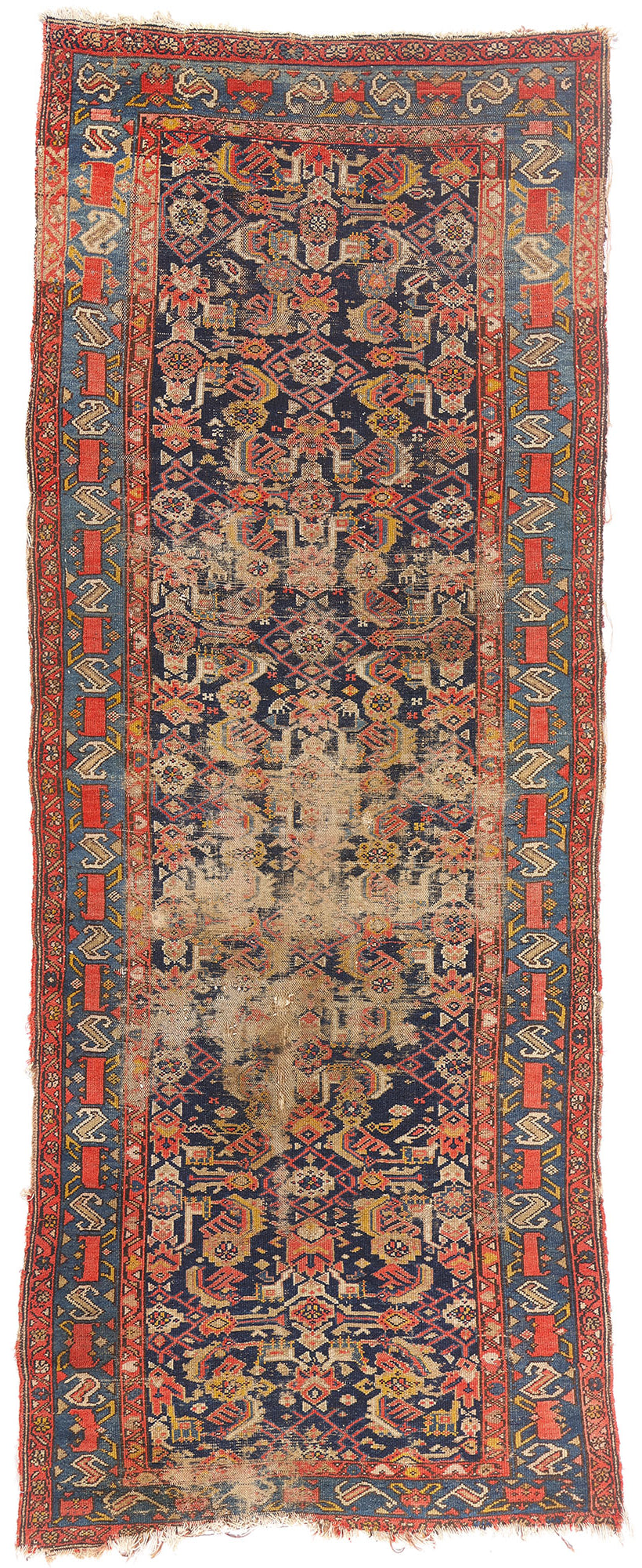 4 x 10 - Navy Blue Antique Persian Malayer Rug - 79720