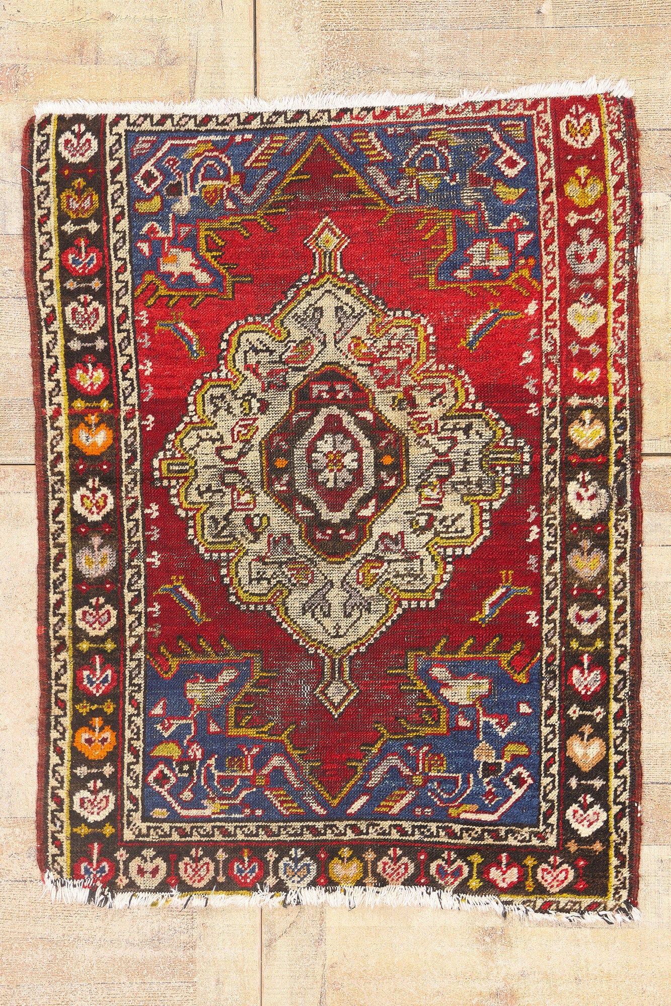 3 x 4 - Red Antique Turkish Bergama Rug - 79721