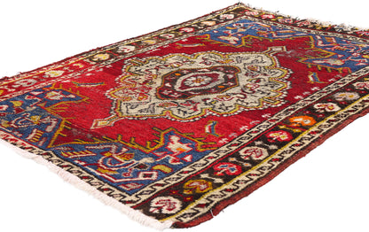 3 x 4 - Red Antique Turkish Bergama Rug - 79721
