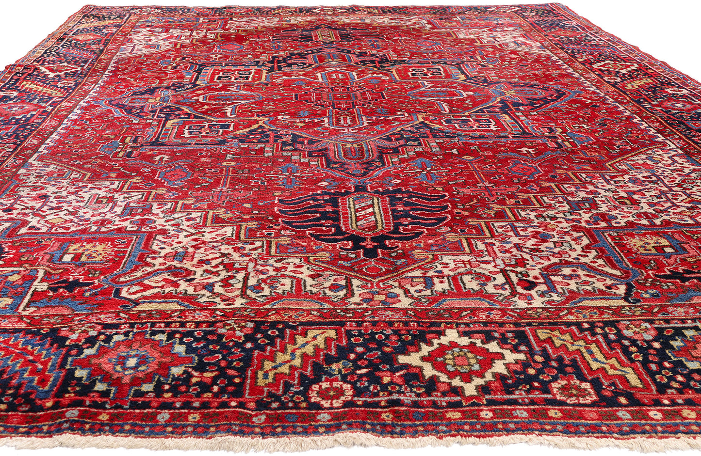 9 x 12 - Red Antique Persian Heriz Rug - 79722