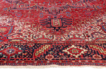 9 x 12 - Red Antique Persian Heriz Rug - 79722