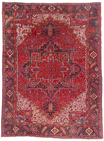 9 x 12 - Red Antique Persian Heriz Rug - 79722