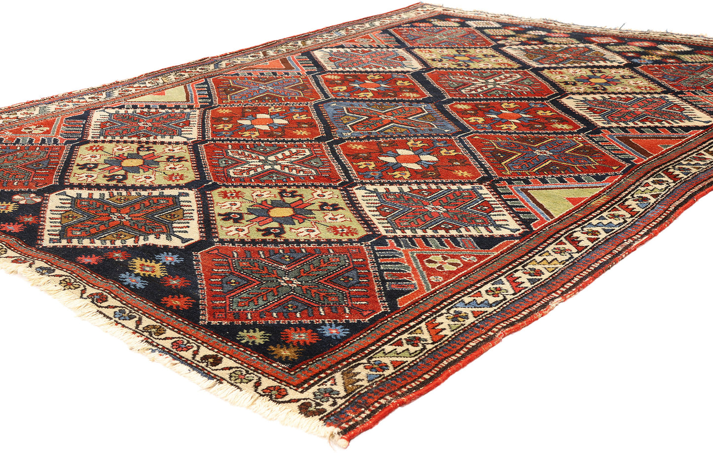 4 x 6 - Navy Blue Antique Persian Bakhtiari Rug - 79723