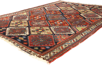 4 x 6 - Navy Blue Antique Persian Bakhtiari Rug - 79723