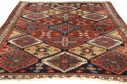 4 x 6 - Navy Blue Antique Persian Bakhtiari Rug - 79723