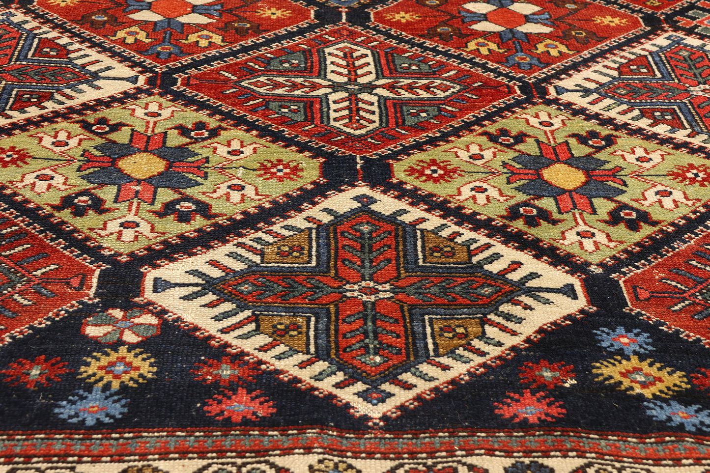 4 x 6 - Navy Blue Antique Persian Bakhtiari Rug - 79723