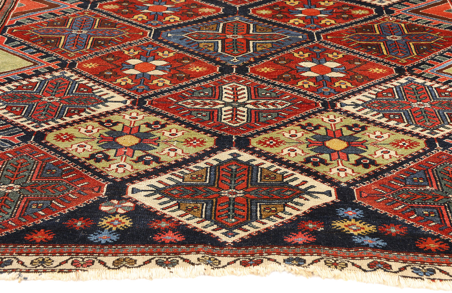 4 x 6 - Navy Blue Antique Persian Bakhtiari Rug - 79723