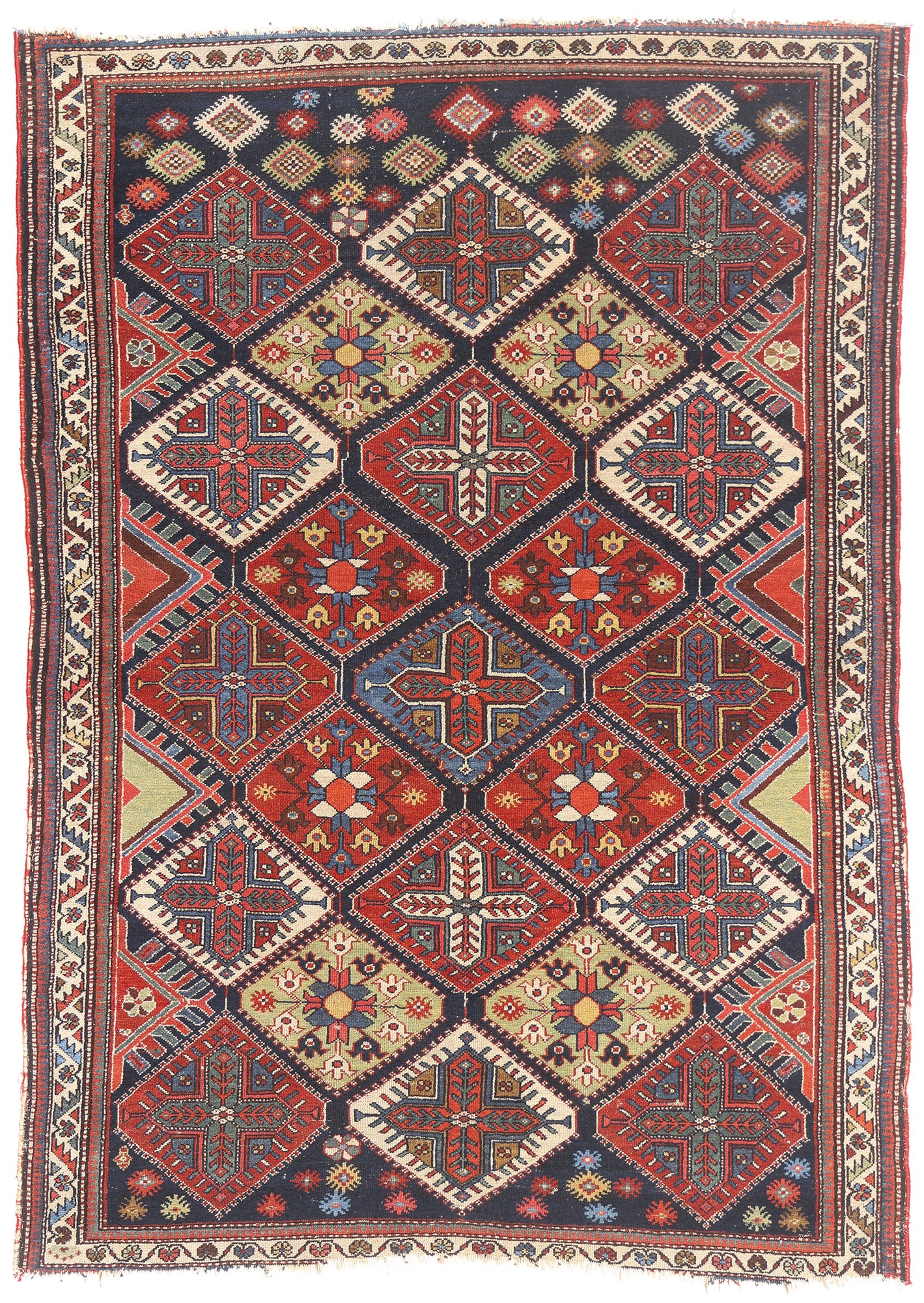 4 x 6 - Navy Blue Antique Persian Bakhtiari Rug - 79723