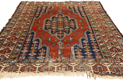 4 x 6 - Red Antique Persian Hamadan Rug - 79724