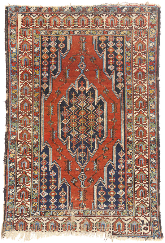 4 x 6 - Red Antique Persian Hamadan Rug - 79724