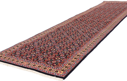 2 x 10 - Navy Blue Vintage Persian Tabriz Rug - 79725