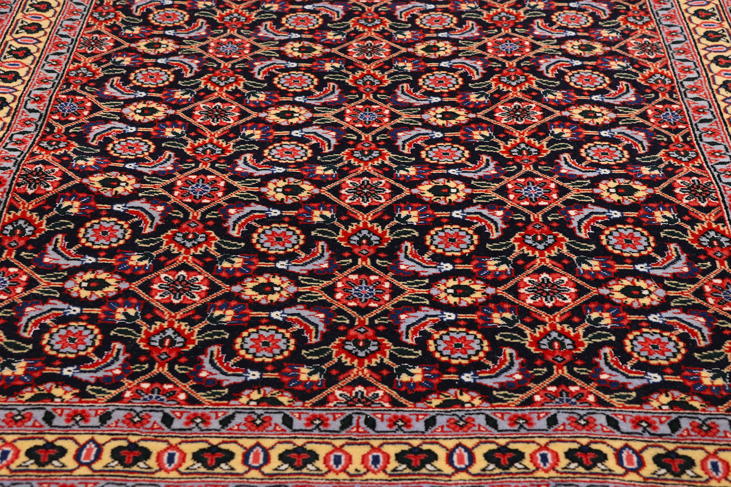2 x 10 - Navy Blue Vintage Persian Tabriz Rug - 79725