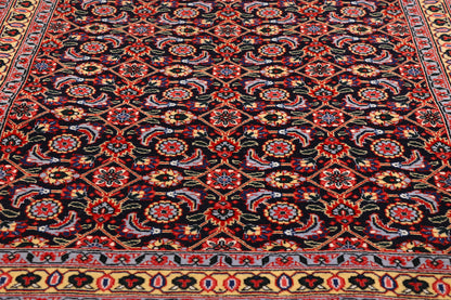 2 x 10 - Navy Blue Vintage Persian Tabriz Rug - 79725