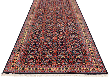 2 x 10 - Navy Blue Vintage Persian Tabriz Rug - 79725
