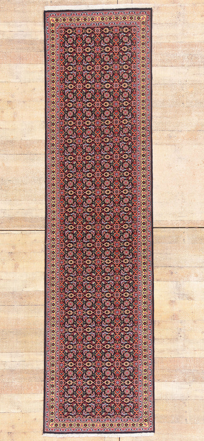 2 x 10 - Navy Blue Vintage Persian Tabriz Rug - 79725