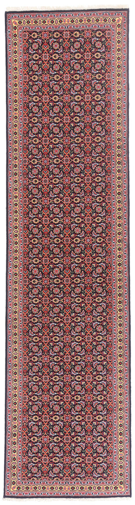 2 x 10 - Navy Blue Vintage Persian Tabriz Rug - 79725