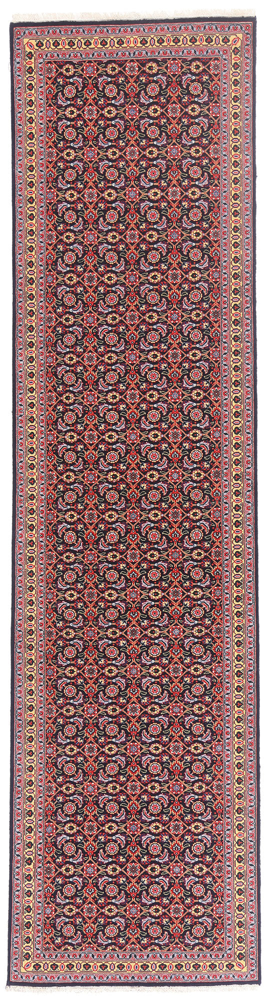 2 x 10 - Navy Blue Vintage Persian Tabriz Rug - 79725