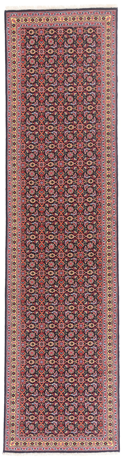 2 x 10 - Navy Blue Vintage Persian Tabriz Rug - 79725