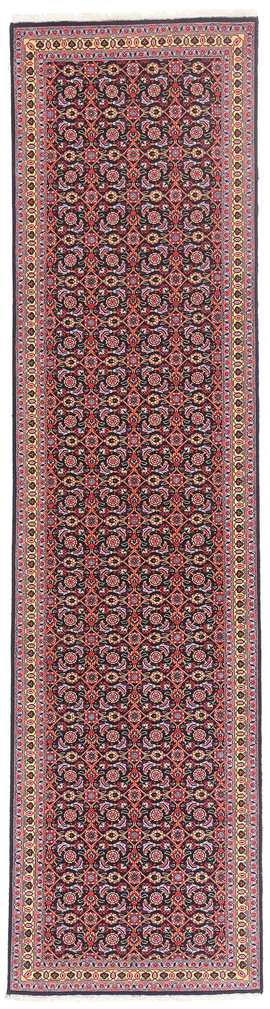 2 x 10 - Navy Blue Vintage Persian Tabriz Rug - 79725