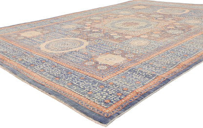 6 x 9 - Blue Vintage Afghani Khotan Rug - 79726
