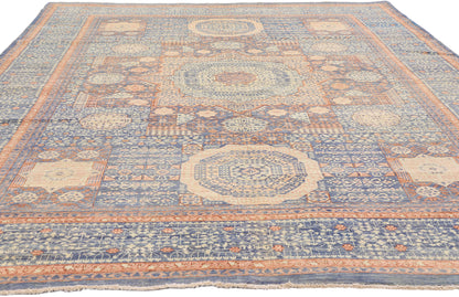 6 x 9 - Blue Vintage Afghani Khotan Rug - 79726