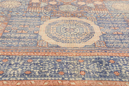 6 x 9 - Blue Vintage Afghani Khotan Rug - 79726