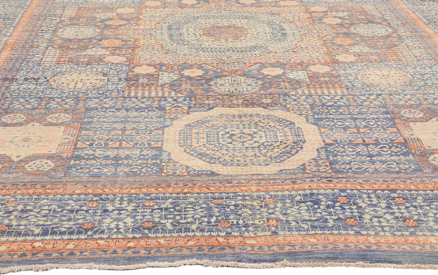 6 x 9 - Blue Vintage Afghani Khotan Rug - 79726