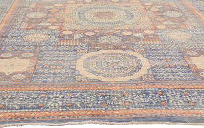 6 x 9 - Blue Vintage Afghani Khotan Rug - 79726