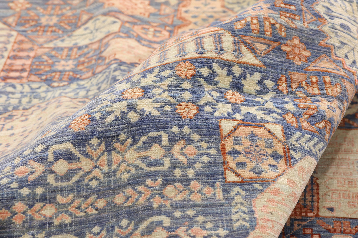 6 x 9 - Blue Vintage Afghani Khotan Rug - 79726