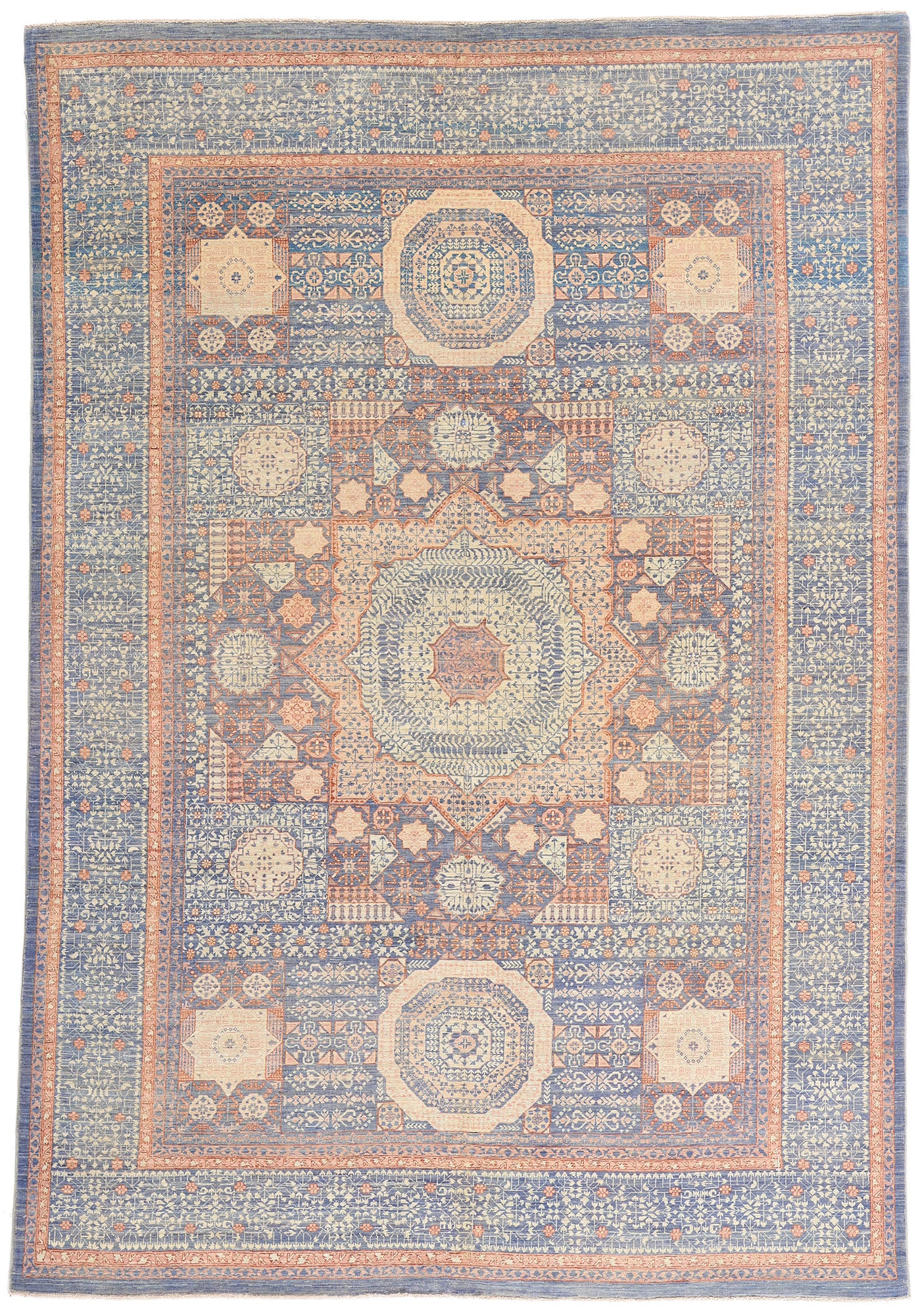 6 x 9 - Blue Vintage Afghani Khotan Rug - 79726