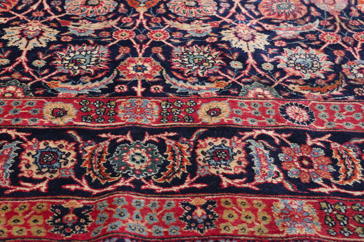 7 x 10 - Navy Blue Antique Persian Tabriz Rug - 79727