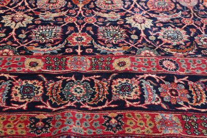 7 x 10 - Navy Blue Antique Persian Tabriz Rug - 79727