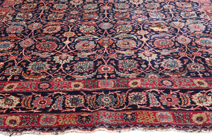 7 x 10 - Navy Blue Antique Persian Tabriz Rug - 79727