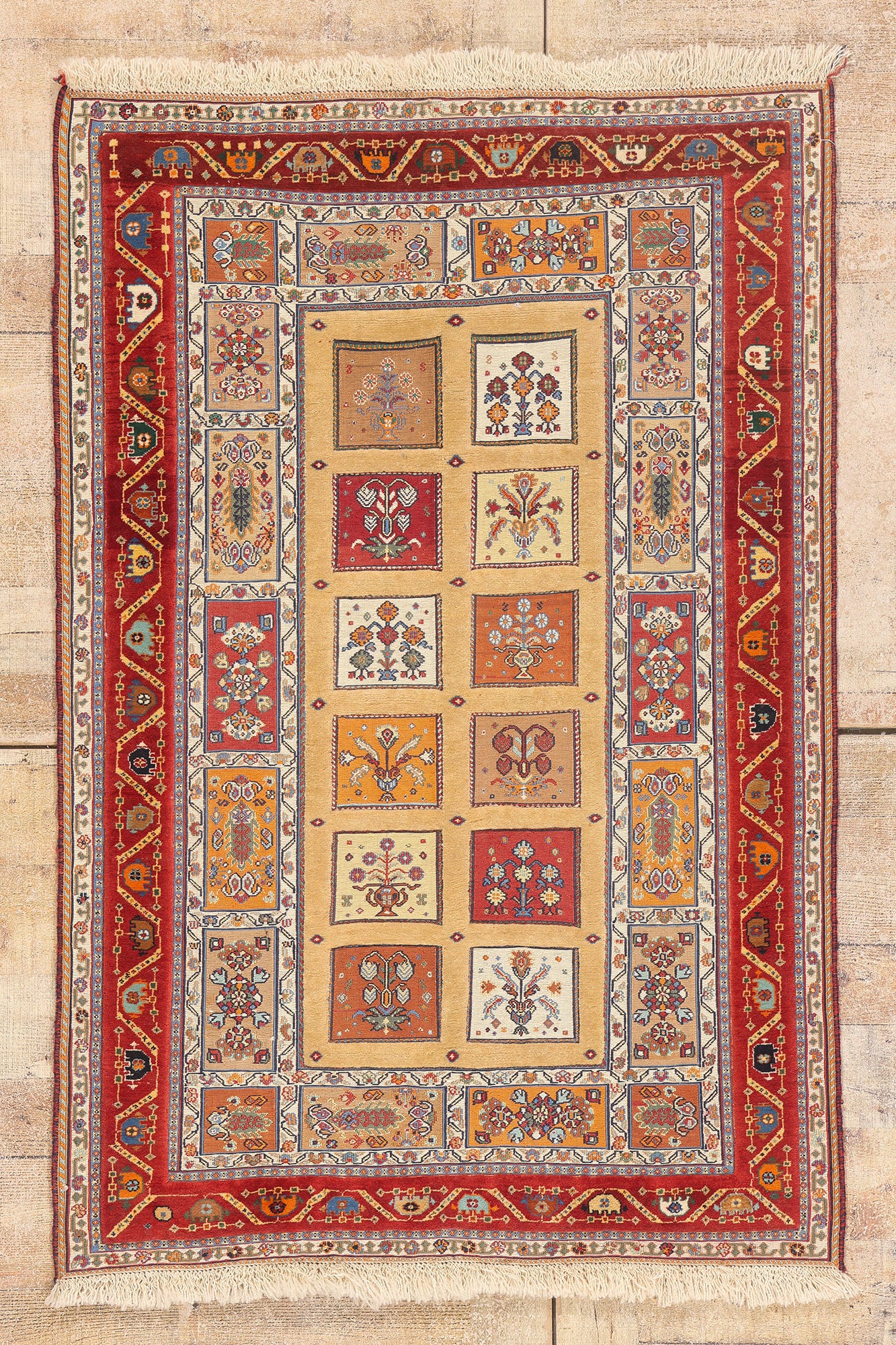3 x 5 - Gold Vintage Persian Shiraz Rug - 79728
