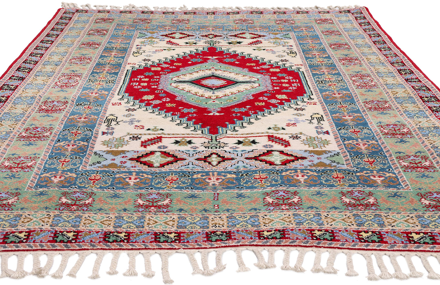 5 x 7 - Ivory Vintage Rabat Moroccan Rug - 79729