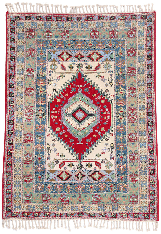 5 x 7 - Ivory Vintage Rabat Moroccan Rug - 79729