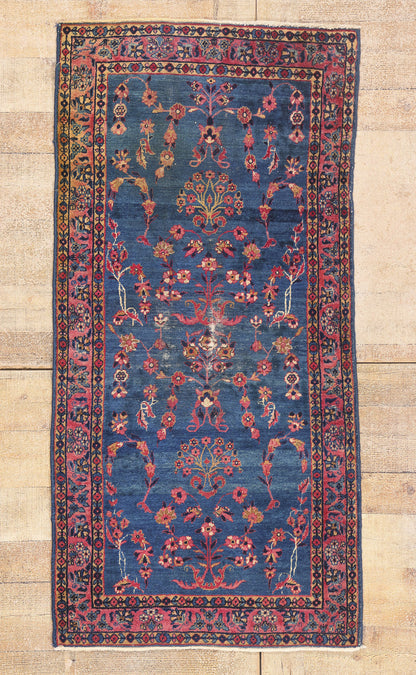 3 x 5 - Blue Vintage Persian Kerman Rug - 79730