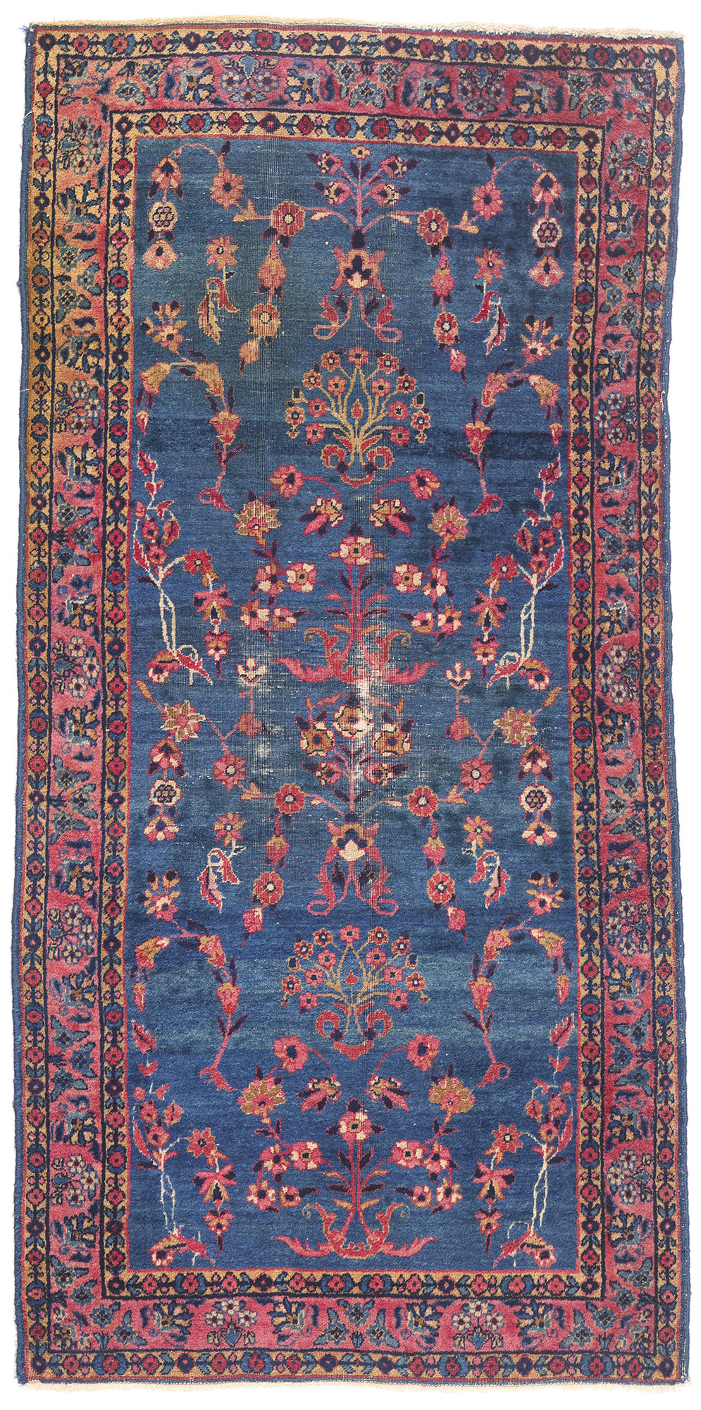 3 x 5 - Blue Vintage Persian Kerman Rug - 79730