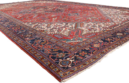 11 x 19 - Red Antique Persian Heriz Rug - 79733