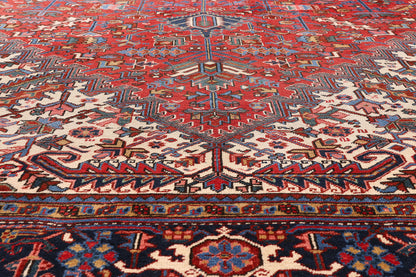 11 x 19 - Red Antique Persian Heriz Rug - 79733