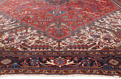 11 x 19 - Red Antique Persian Heriz Rug - 79733
