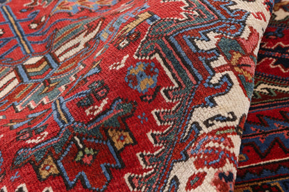 11 x 19 - Red Antique Persian Heriz Rug - 79733