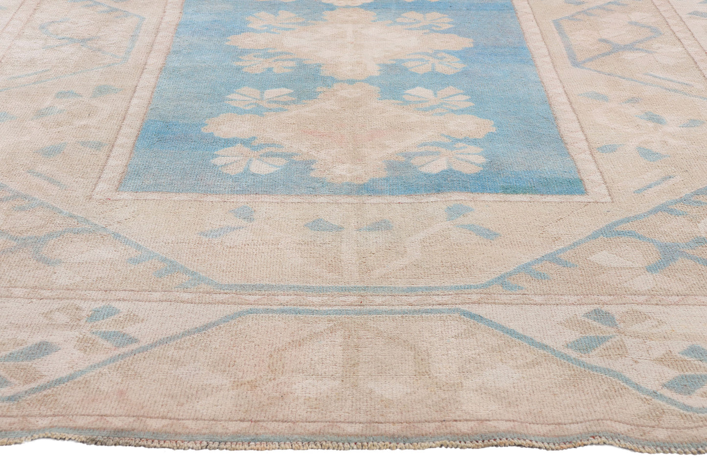 6 x 10 - Blue Vintage Turkish Oushak Rug - 79735