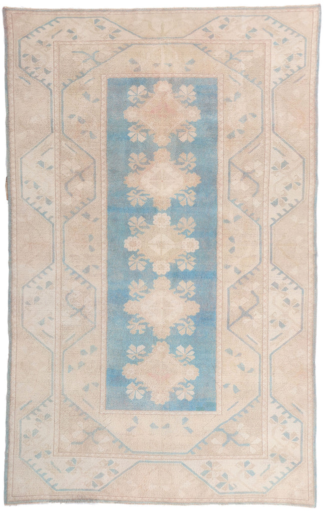 6 x 10 - Blue Vintage Turkish Oushak Rug - 79735