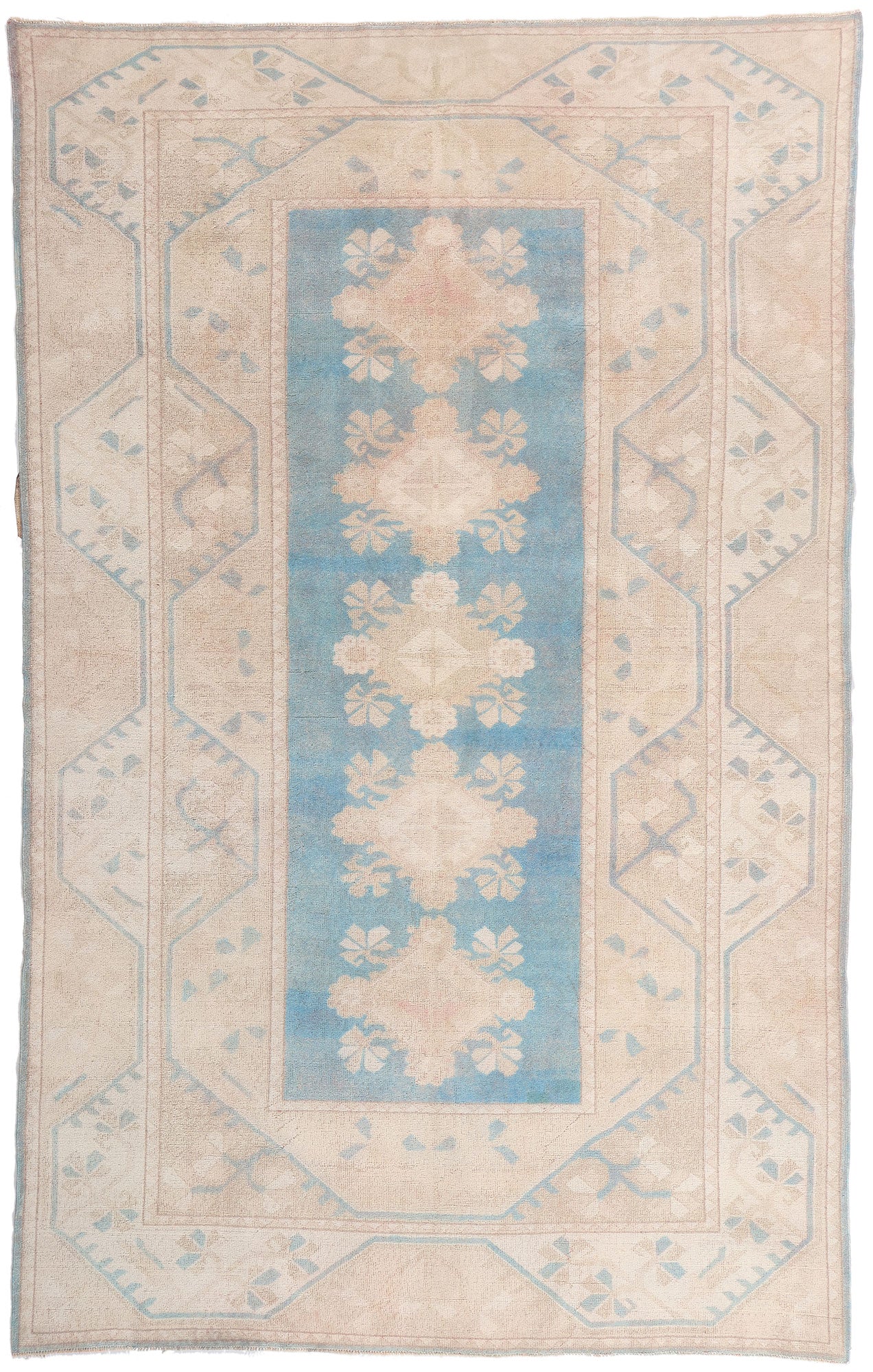 6 x 10 - Blue Vintage Turkish Oushak Rug - 79735